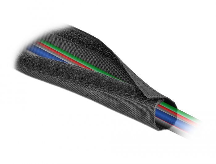 Delock Gewebeschlauch mit Klettverschluss hitzebeständig 10 m x 30 mm schwarz #3 