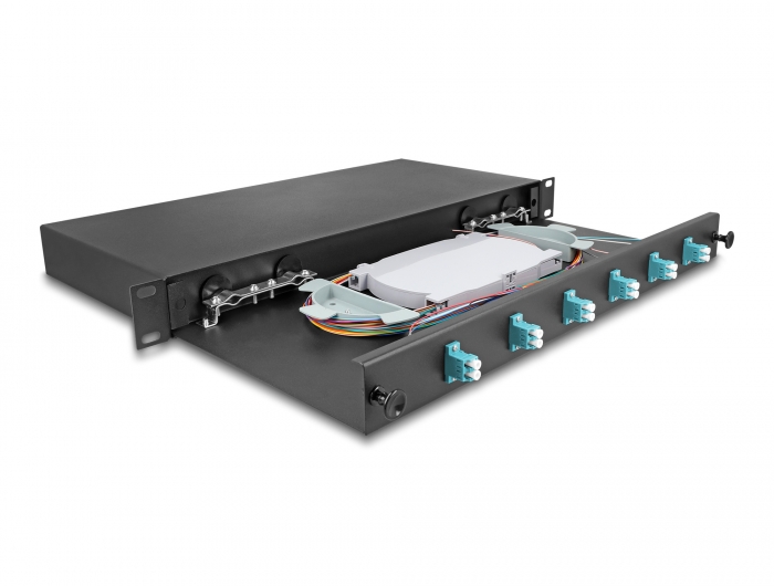 Delock 19″ LWL Spleißbox 6 x LC Duplex OM3 1HE komplett bestückt #2 