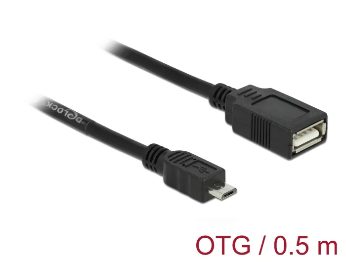 Delock Kabel USB micro-B Stecker > USB 2.0-A Buchse OTG 50 cm #1 