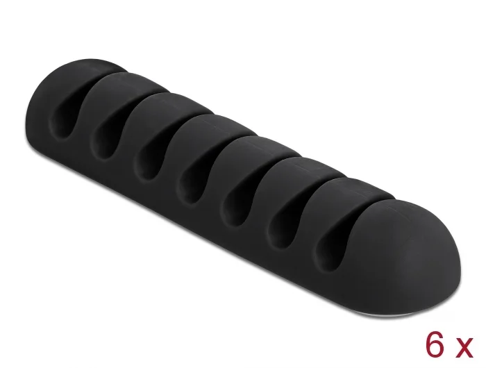 Delock Kabelhalter mit 7 Durchführungen selbstklebend Set 6 Stück schwarz #1 