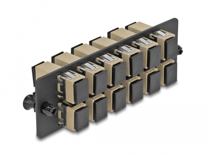 Delock LWL Adapter Panel SC Simplex OM1 / OM2 12 Port beige #2 