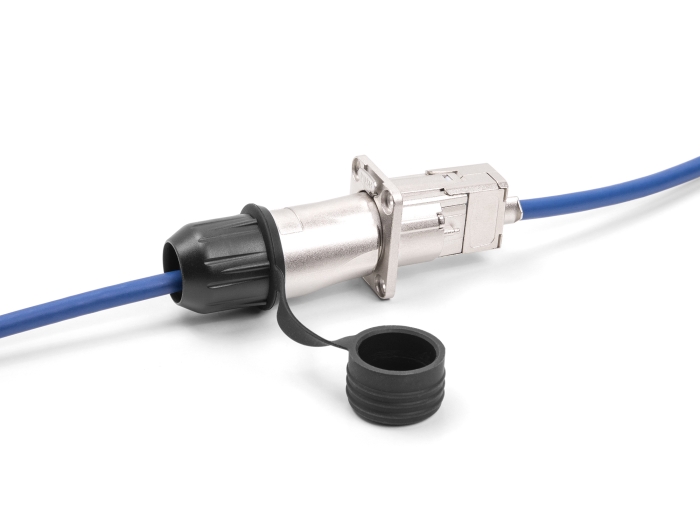 RJ45 Modularer Stecker zur Eigenmontage Cat.6A mit robusten Kabelsteckergehäuse und Schutzkappe passend für die Delock Durchführungskupplungen 67061 und 67062 #3 