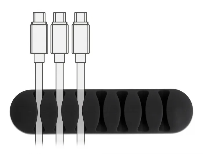 Delock Kabelhalter mit 7 Durchführungen selbstklebend Set 6 Stück schwarz #3 