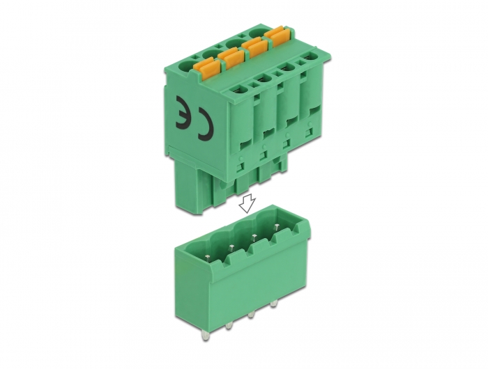 Delock Terminalblock Set für Platine 4 Pin 5,08 mm Rastermaß vertikal #1 