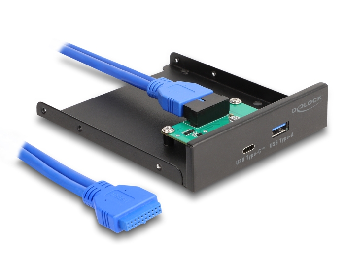 Delock Front Panel 3.5" USB 5 Gbps 1 x USB Type-C™ + 1 x USB Typ-A #1 