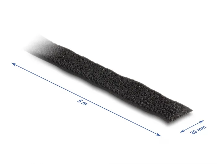 Delock Klettband auf Rolle mit Schlaufe L 5 m x B 20 mm schwarz #2 
