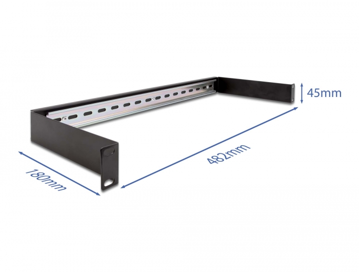 Delock 19″ Hutschienenpanel 1 HE schwarz #1 