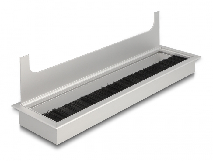 Delock Kabeldurchführung für Tischeinbau mit Bürste 280 x 80 x 28 mm silber #4 