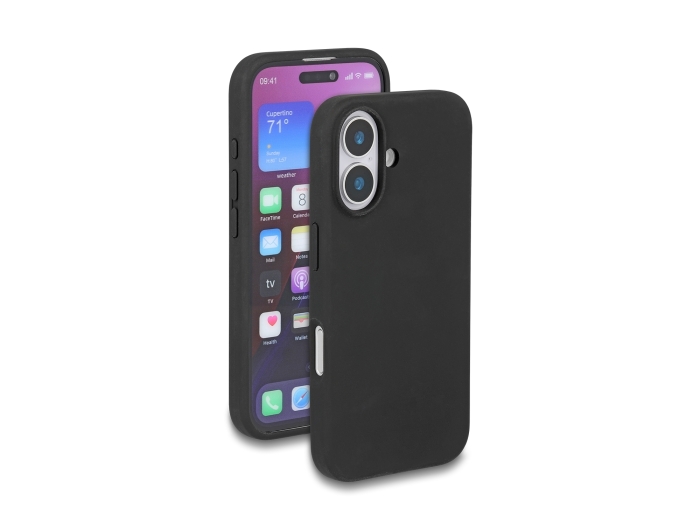 Delock Schutzhülle für iPhone 16 kompatibel mit MagSafe aus Soft-Touch Silikon schwarz #1 