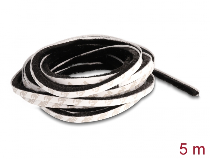Delock Bürstenstreifen selbstklebend 8 mm - Länge 5 m schwarz #1 