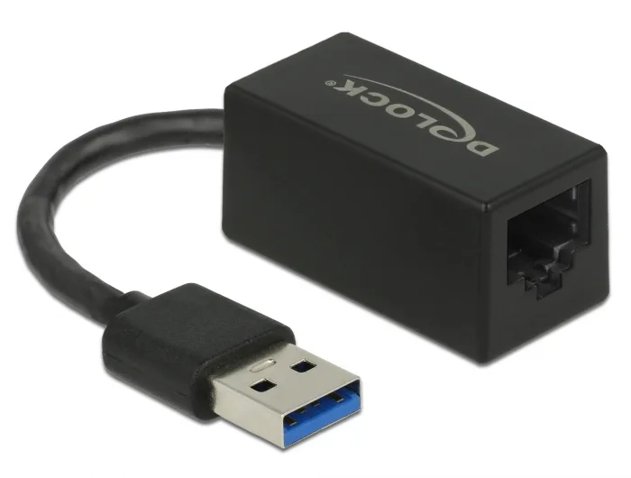 Delock USB Typ-A Netzwerk Adapter Gigabit LAN 1 x RJ45 kompakt schwarz ASIX #1 