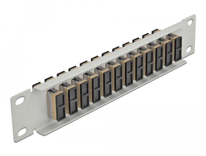 Delock 10″ LWL Patchpanel 12 Port SC Duplex beige 1 HE grau #2 