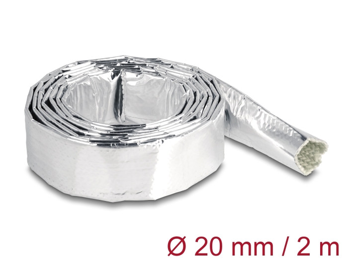 Delock Kabelschlauch aus Glasfasergeflecht und Aluminium 2 m x 20 mm #1 