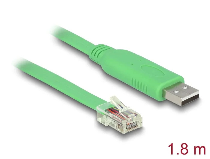 Delock Adapter USB 2.0 Typ-A Stecker > 1 x Seriell RS-232 RJ45 Stecker 1,8 m #1 
