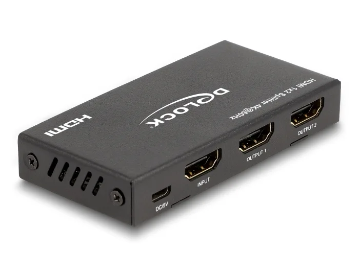 Delock HDMI Splitter 1 x HDMI in zu 2 x HDMI out 4K 60 Hz mit Downscaler #2 