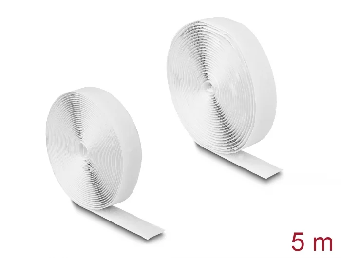 Delock Klettband selbstklebend mit Haft- und Flauschband L 5 m x B 20 mm weiß #1 