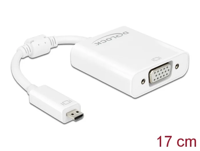 Delock Adapter HDMI Micro-D Stecker > VGA Buchse mit Audio weiß #1 