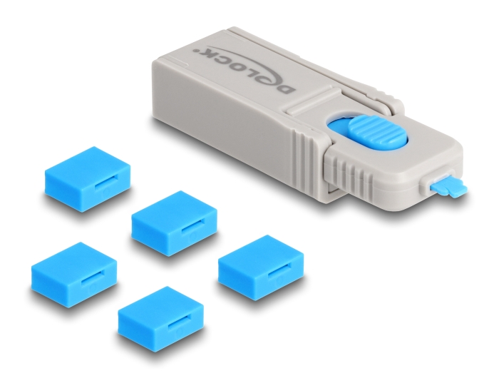 Delock USB Port Blocker Set für USB Typ-A Buchse 5 Stück + Verschlusswerkzeug #1 