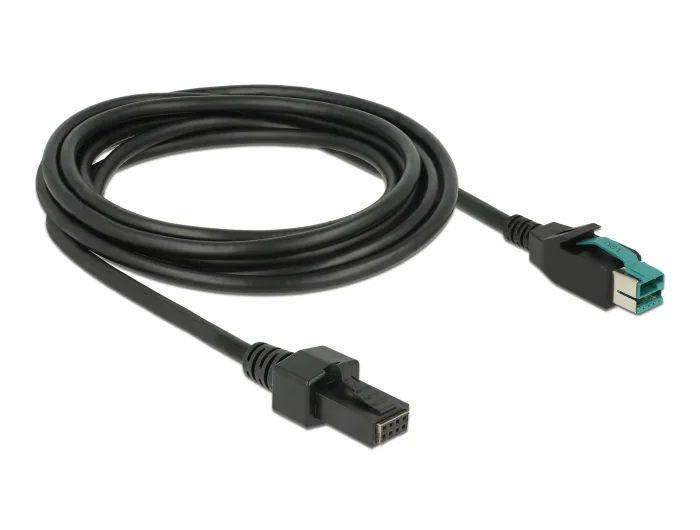 Delock PoweredUSB Kabel Stecker 12 V > 2 x 4 Pin Stecker 3 m für POS Drucker und Terminals #4 