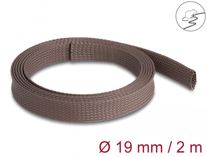 Delock Geflechtschlauch nagerfest dehnbar 2 m x 19 mm braun #1 