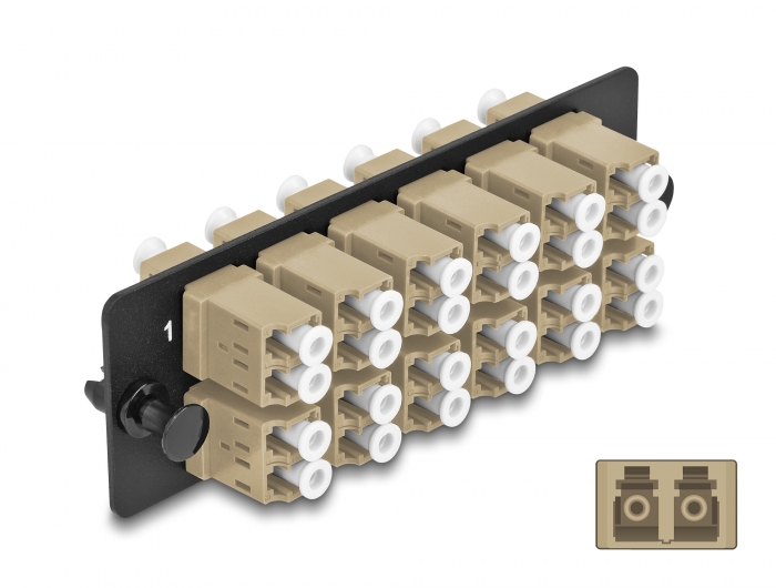 Delock LWL Adapter Panel LC Duplex OM1 / OM2 12 Port beige #1 