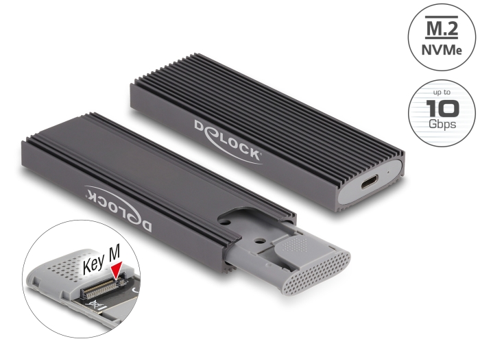 Delock Externes USB Type-C™ Combo Gehäuse für M.2 NVMe PCIe oder SATA SSD - werkzeugfrei #1 