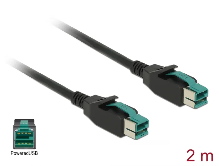 Delock PoweredUSB Kabel Stecker 12 V > PoweredUSB Stecker 12 V 2 m für POS Drucker und Terminals #1 