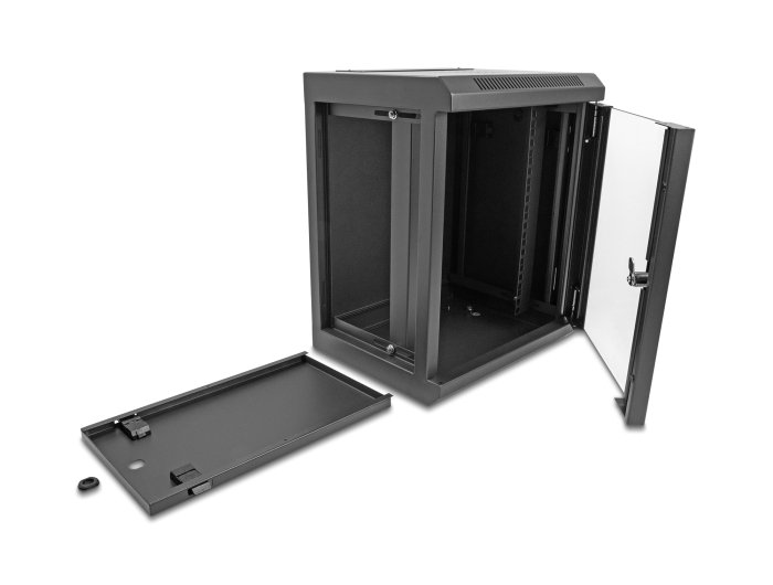 Delock 10″ Netzwerkschrank mit Glastür 8 HE schwarz #2 