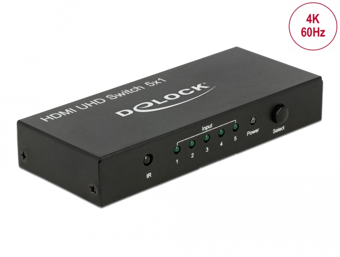 Delock HDMI UHD Switch 5 x HDMI in > 1 x HDMI out 4K #1 