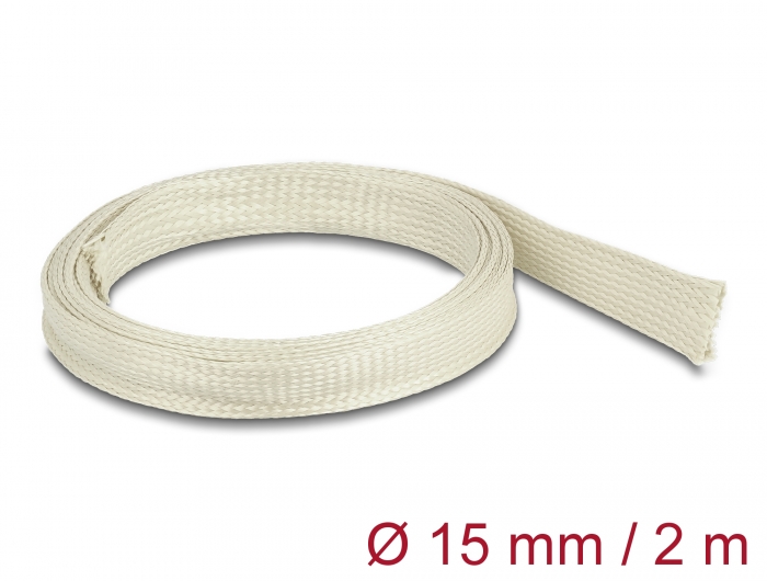 Delock Geflechtschlauch aus Nomex Fasern 2 m x 15 mm weiß #1 