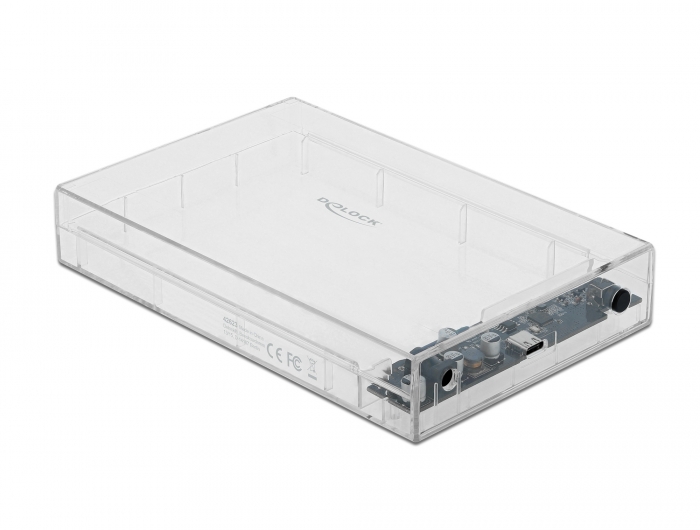 Delock Externes Gehäuse für 3.5″ SATA HDD mit USB Type-C™ Buchse transparent - werkzeugfrei #4 