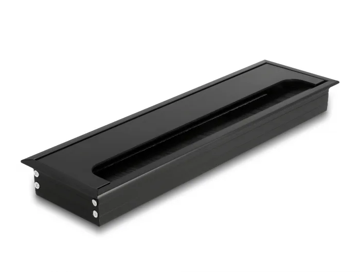 Delock Kabeldurchführung für Tischeinbau mit Bürste 280 x 80 x 28 mm schwarz #1 