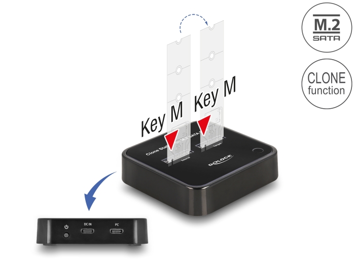 Delock M.2 Dockingstation für 2 x M.2 SATA SSD mit Klon Funktion #1 