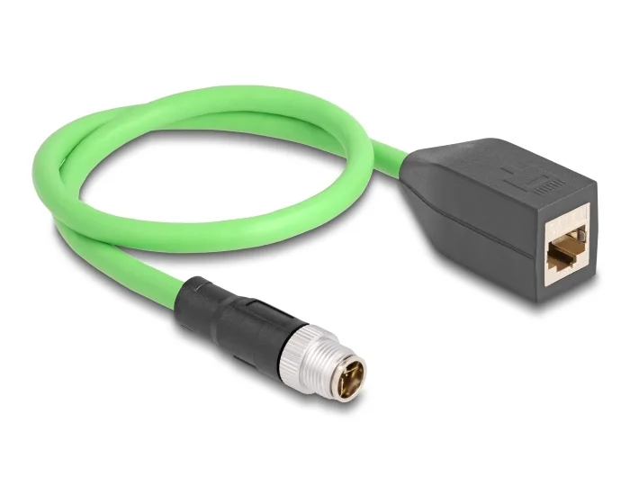 Delock M12 Kabel X-kodiert 8 Pin Stecker zu RJ45 Buchse PUR (TPU) 0,5 m #2 
