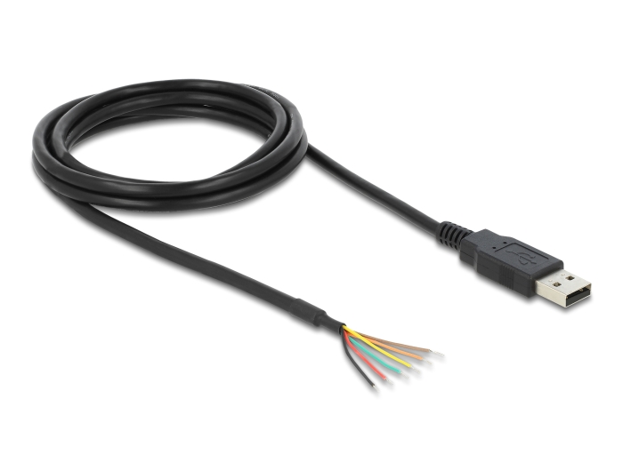 Delock USB 2.0 zu Seriell UART LVTTL Konverter mit 6 offenen Kabelenden und 3,3 V Ausgangsspannung 1,8 m #2 
