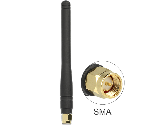 Delock ISM 433 MHz Antenne SMA 2,5 dBi omnidirektional flexibel schwarz #1 