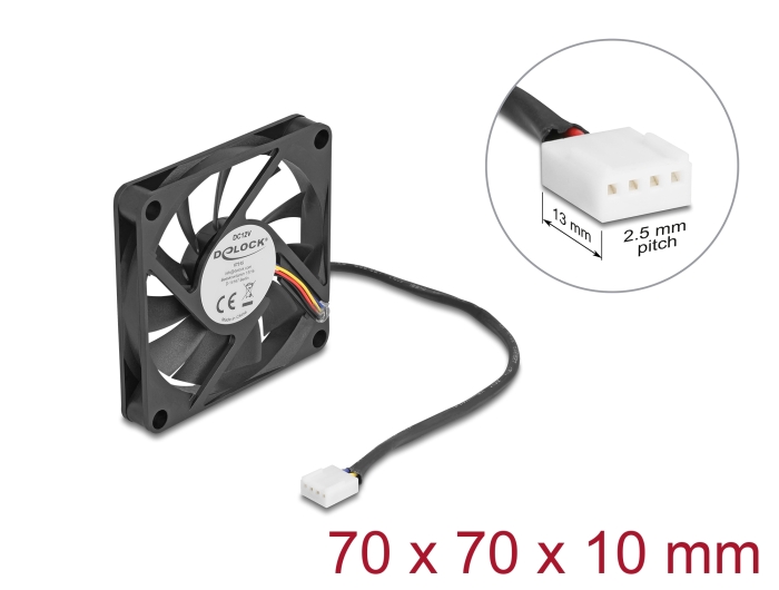 Delock Axiallüfter 12 V DC, 70 x 70 x 10 mm schwarz #1 