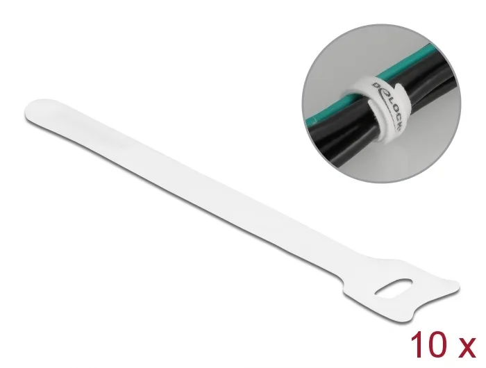 Delock Klett-Kabelbinder L 150 x B 12 mm weiß 10 Stück #1 