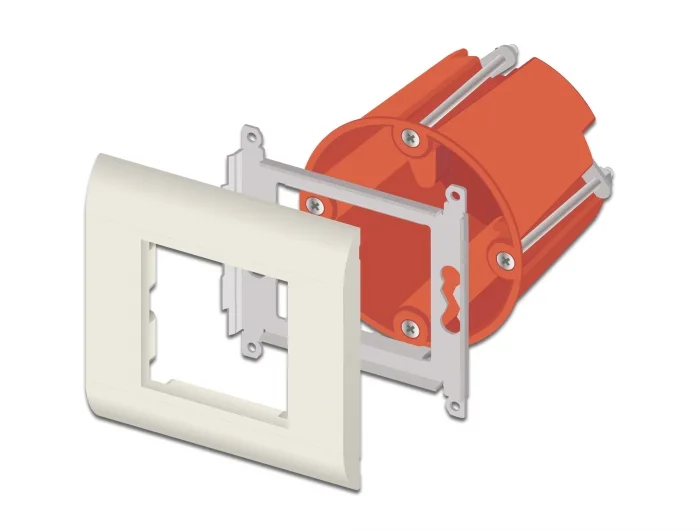 Delock Easy 45 Modulträger mit Abdeckrahmen 80 x 80 mm weiß #2 