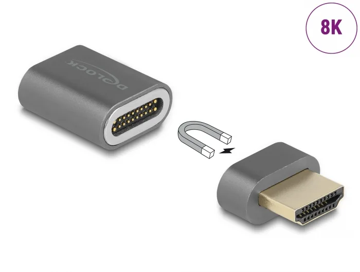 Delock HDMI Adapter Stecker zu Buchse 8K 60 Hz magnetisch #1 