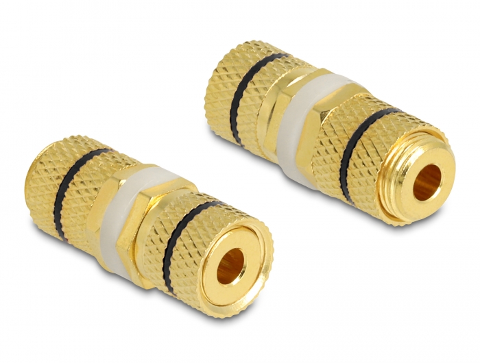 Delock Audio Adapter Polklemme zu Polklemme zum Einbau, Farbring schwarz #1 