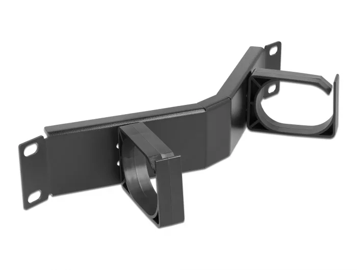 Delock 10″ Kabelmanagement Rangierpanel mit 2 Bügeln gewinkelt 1 HE schwarz #1 