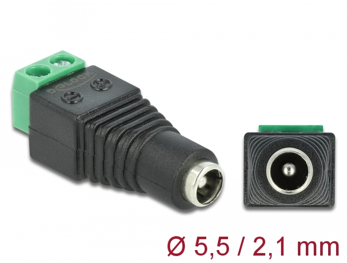 Delock Adapter DC 5,5 x 2,1 mm Buchse > Terminalblock 2 Pin #1 