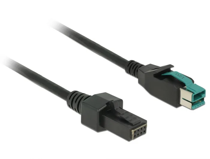 Delock PoweredUSB Kabel Stecker 12 V > 2 x 4 Pin Stecker 1 m für POS Drucker und Terminals #2 