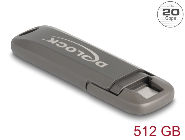 Delock USB 20 Gbps USB-C™ Speicherstick 512 GB, Lesegeschwindigkeit 1980 MB/s - Metallgehäuse #1 