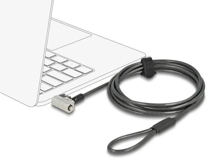 Navilock Notebook Sicherungskabel mit 3 Verriegelungsköpfen für Kensington, Noble Wedge und Nano Slot #2 