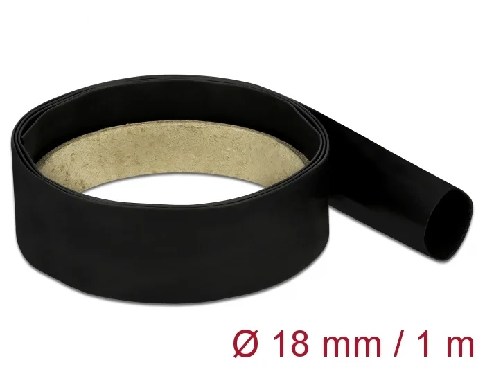 Delock Schrumpfschlauch 1 m x 18 mm Schrumpfungsrate 2:1 schwarz #1 