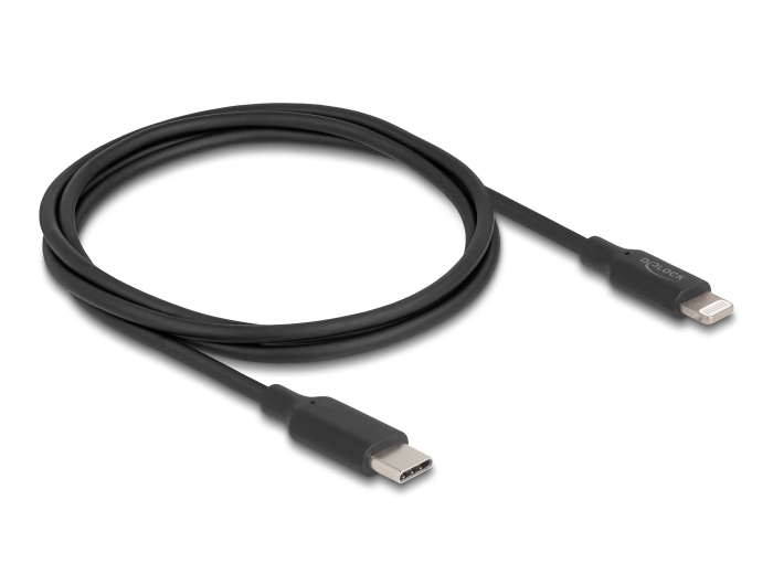 Delock Slim Daten- und Ladekabel USB Type-C™ zu Lightning™ für iPhone™, iPad™, iPod™ schwarz 1 m MFi #2 