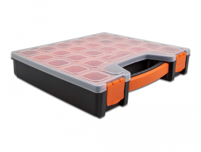 Delock Sortimentsbox mit 14 Fächern 312 x 272 x 60 mm orange / schwarz #2 