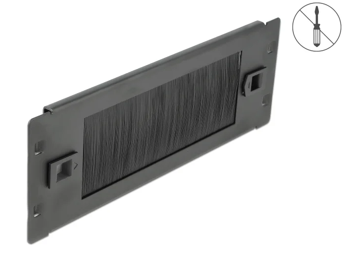 Delock 10″ Kabelmanagement Bürstenleiste werkzeugfrei 2 HE schwarz #2 